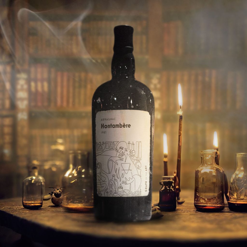 Unveil the hidden secrets of Hontambère 85: A mystical alchemist's potion by Grape of the Art, forged in the depths of dusty cellars, where time-honored Armagnac meets enchanting artistry. Sip, savor, and transform your senses.