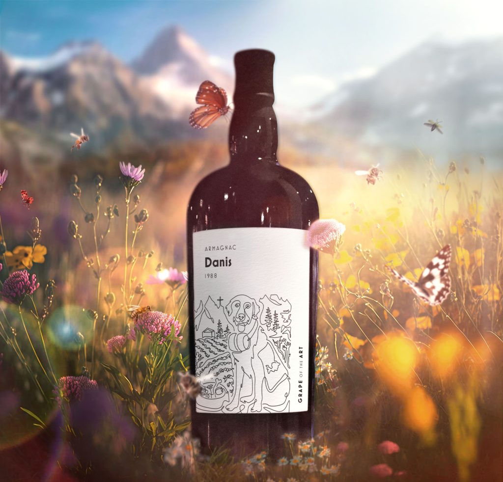 A springtime floral meadow highlighting the fruitiness and honey sweetness of our Danis 1988.